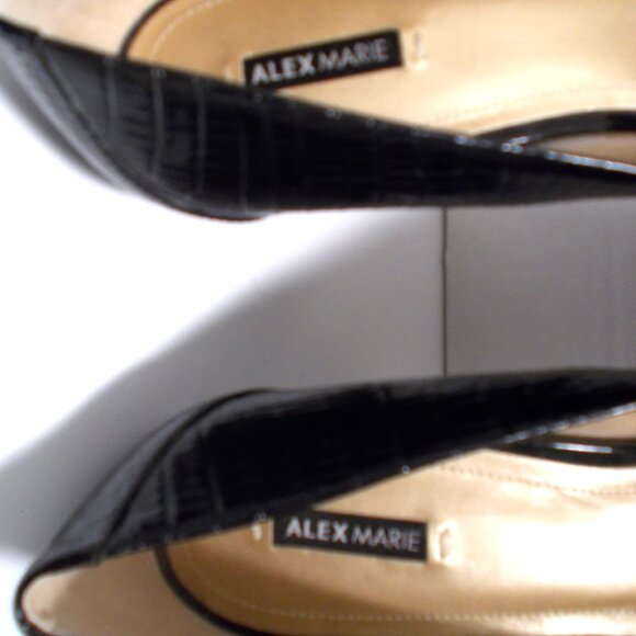 Alex Marie Black Patent Leather Loafer Style Women's 3" High Heels, Size 10M - Picture 2 of 11